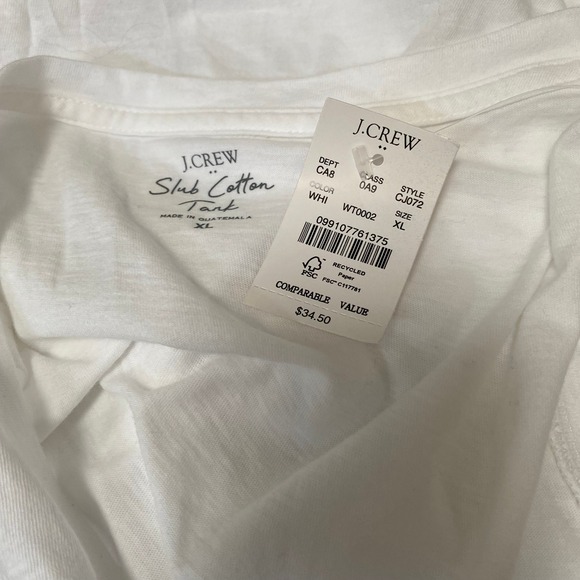 NEW J. Crew Slub Cotton V Neck Tee White XL - Picture 4 of 4
